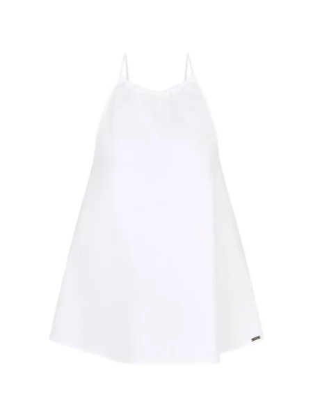 Bluză Armani Exchange cu gât halter alb