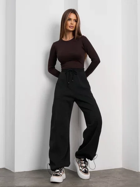 Штани повсякденні ISSA Plus комбінований верх чорний