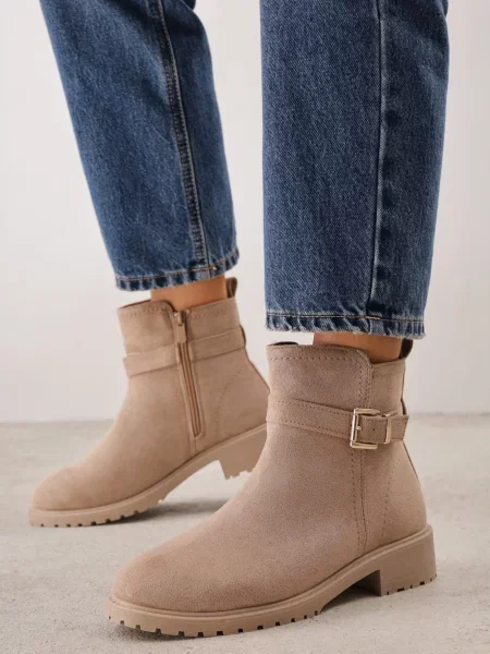 Botine închis bej
