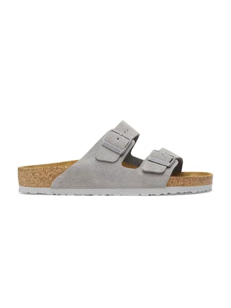 Pantofi Birkenstock din piele cu strasuri gri