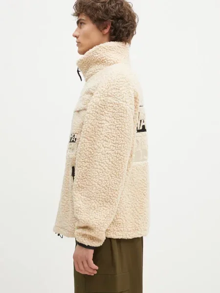 Napapijri bluza polarowa T-Jaman Fz z aplikacją beżowy