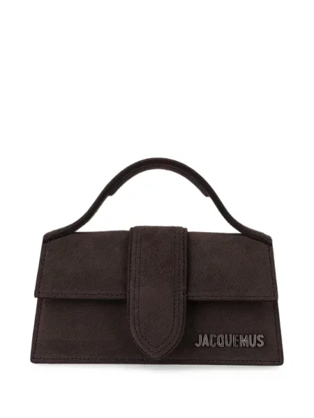 Geantă shopper Jacquemus din piele de căprioară maro