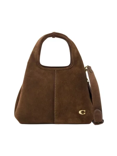 Coach torebka crossbody zamszowa Suade Lana Shoulder Bag 23 brązowa
