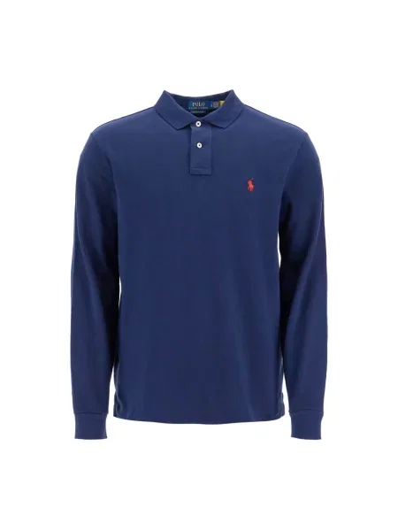 Koszulka polo Polo Ralph Lauren z długim rękawem z logo niebieska
