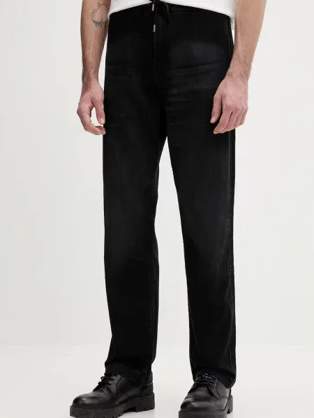 Guess Jeans Pantaloni joggers bărbați denim negru