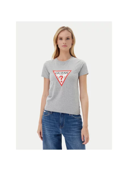 Guess Jeans Marškinėliai Slim Fit pilka