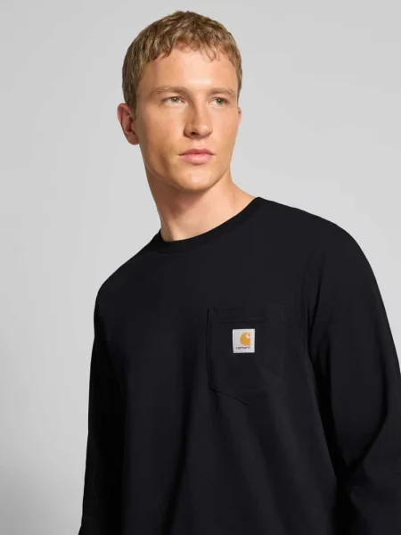 Bluzka z długim rękawem z brustaszą i detalem z logo Carhartt Work In Progress czarna