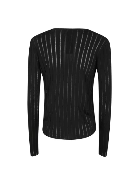 Sweter Sapio z krepy elegancki czarny