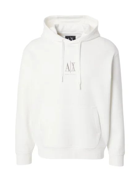 Mikina s kapucí Armani Exchange s kapucí bílá
