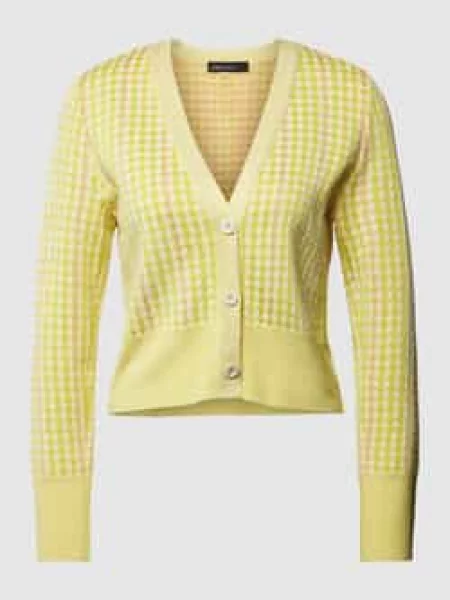 Kurtka z dzianiny krótka ze wzorem w pepitkę Marc Cain