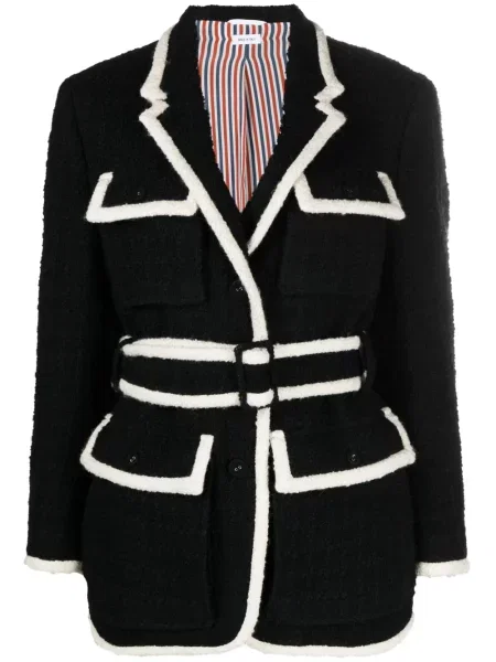 Geacă Thom Browne din tweed negru