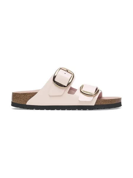 Șlapi Birkenstock din piele cu cataramă roz