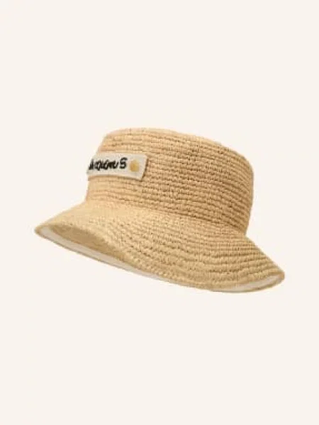Jacquemus Słomkowy Kapelusz Le Bob Plage beige beżowy