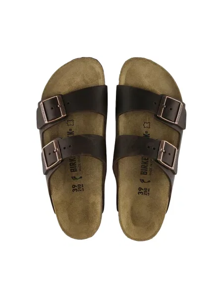 Birkenstock Șlapi de piele Arizona femei maro