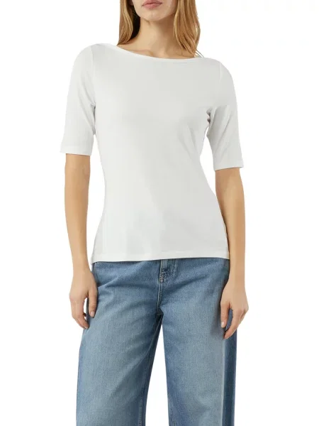 T-shirt z rękawem o dł. Comma biała