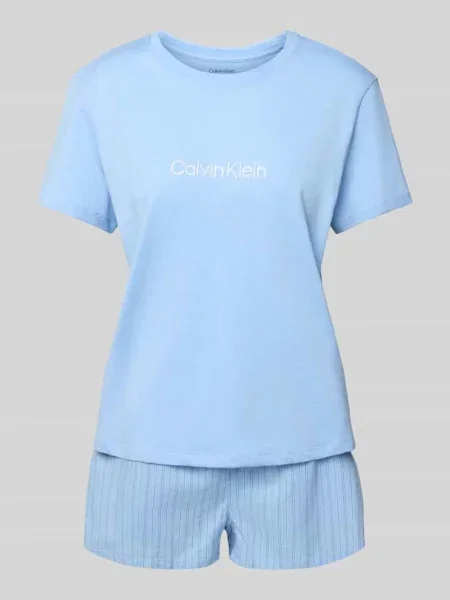 Calvin Klein Piżama Z Szortami Cotton Poplin blau
