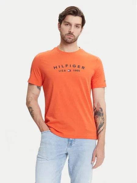 Tommy Hilfiger Majica Fathers Day Oranžna Regular Fit bela