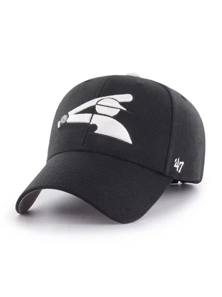 Шапка с козирка 47 brand MLB Chicago White Sox черно с апликация бяло