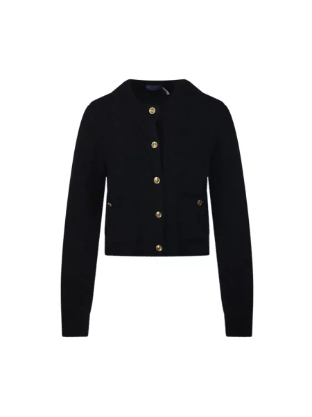 Polo Ralph Lauren Wełniany kardigan z zawartością kaszmiru Kobiety Wełna jednolity S czarny