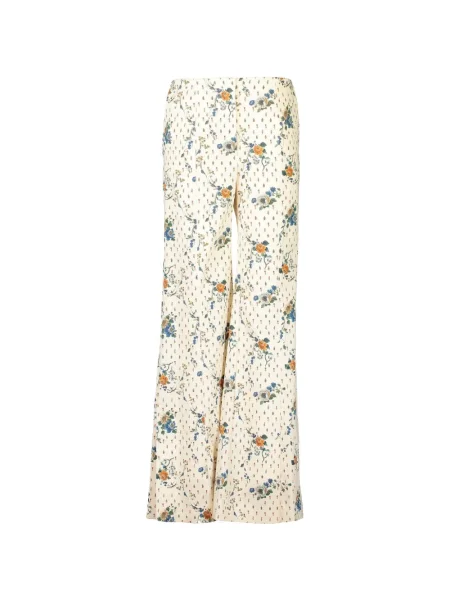 Pantaloni Borgo De Nor cu model floral din țesătură twill