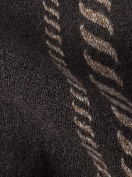 Fular Prada cu broderie maro