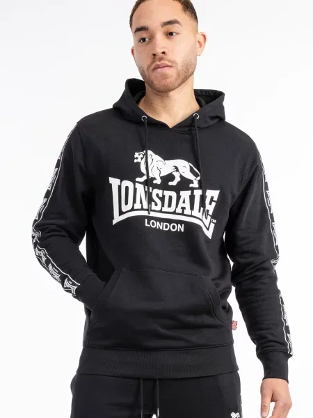 Hoodie Lonsdale s kapuco črna