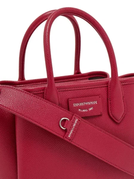 Geantă messenger Emporio Armani din piele roșu