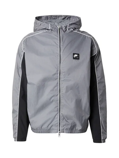 Nike Sportswear Prehodna jakna Air siva / črna bela