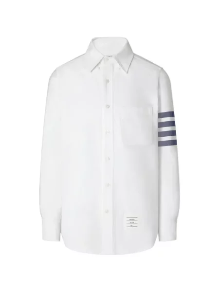Cămașă Thom Browne din țesătură twill alb