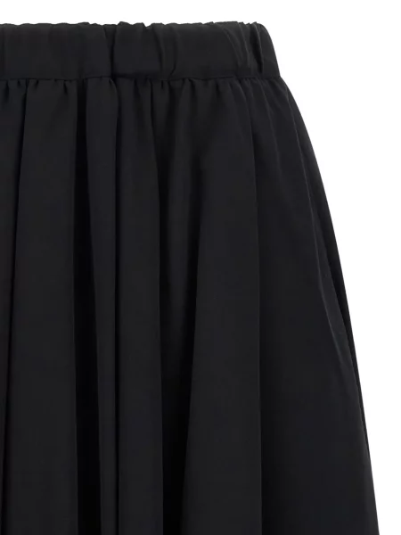 Fusta plisata Comme Des Garçons de lână plisată negru