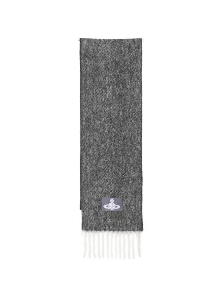 Fular Vivienne Westwood cu franjuri gri