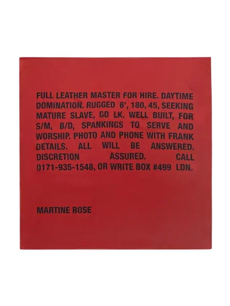 Martine Rose Classified chusta jedwabna czerwona