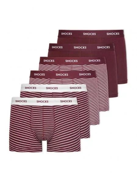 SNOCKS Boksarice svetlo siva / rubin rdeča bela