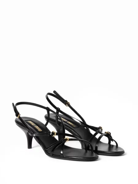 Sandale Miu Miu din piele de lac negru