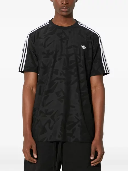 Koszulka Adidas z nadrukiem do biegania w abstrakcyjne wzory szara