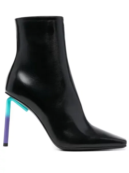 Cizme scurte Off-white din piele alb