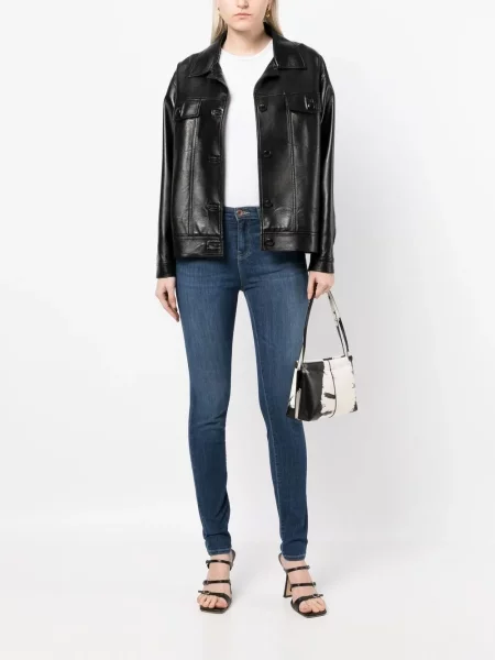 Liesas skinny fit džinsai Emporio Armani mėlyna