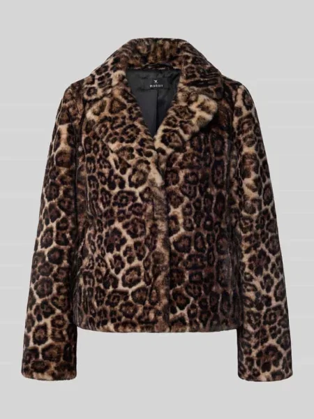 Kurtka z imitacji futra ze wzorem w panterkę Monari