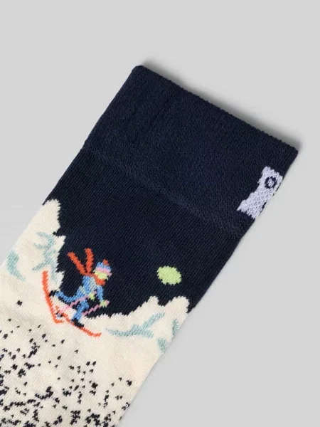 Skarpety ze wzorem na całej powierzchni model ‘Snowy Night’ Happy Socks granatowe