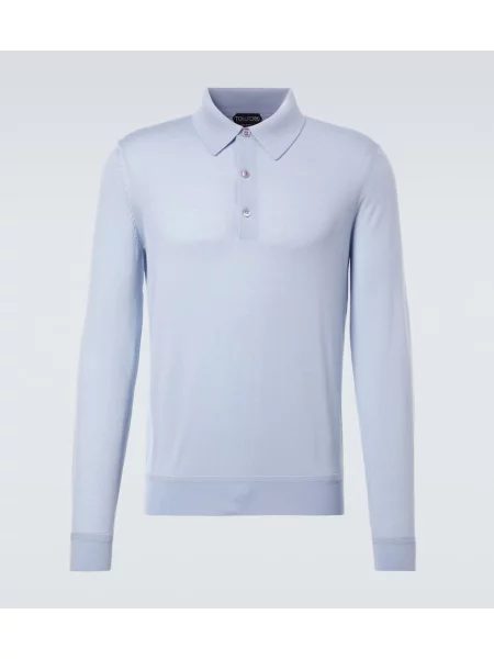 Pulover Tom Ford de mătase albastru