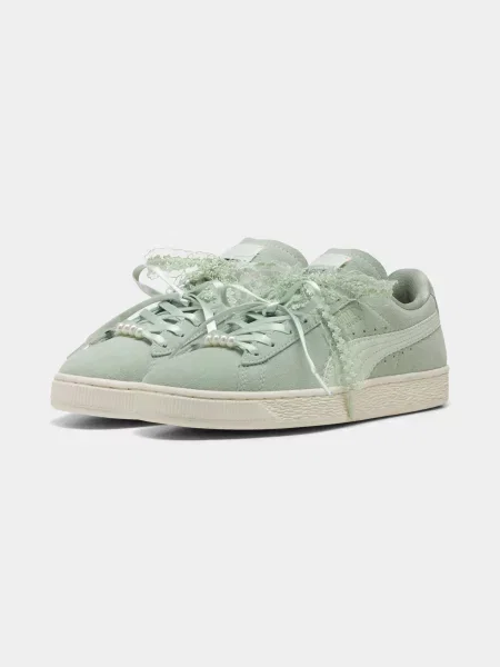 Замшевые кеды Puma зеленые