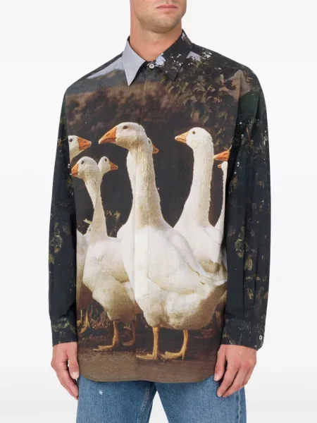 Cămașă Moschino cu imagine maro
