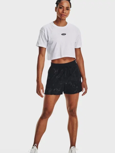 Короткие махровые спортивные шорты Under Armour черные