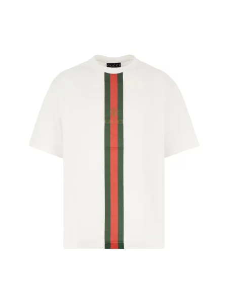 Koszulka Gucci z nadrukiem z dżerseju biała
