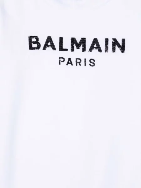 Sukienka koszulowa dziecięca Balmain biała