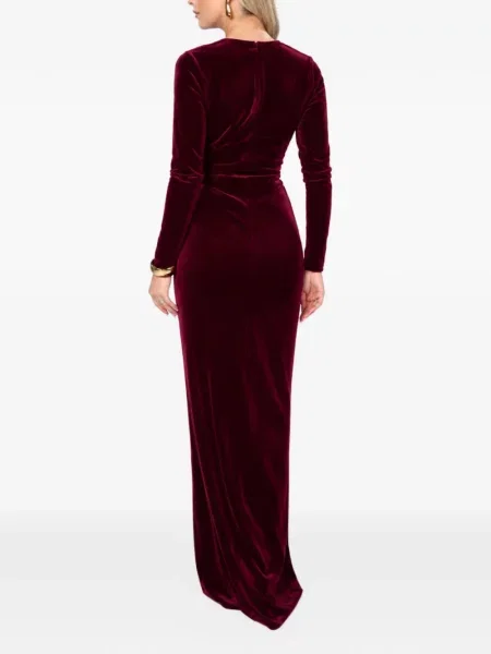 Rochie maxi Roserry cu decolteu în V roșu