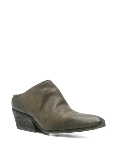Papuci tip mules Guidi din piele verde