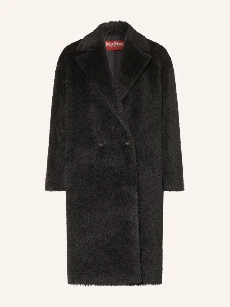 Max Mara Studio Kabát Z Umělé Kožešiny Urbano S Alpakou černá