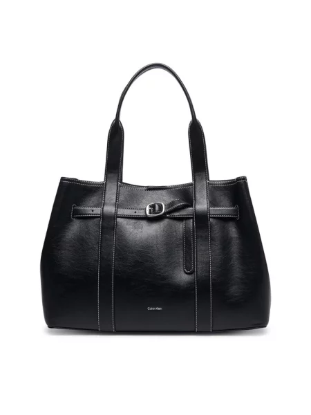 Calvin Klein Torebka Buckle Medium Work Tote czarny