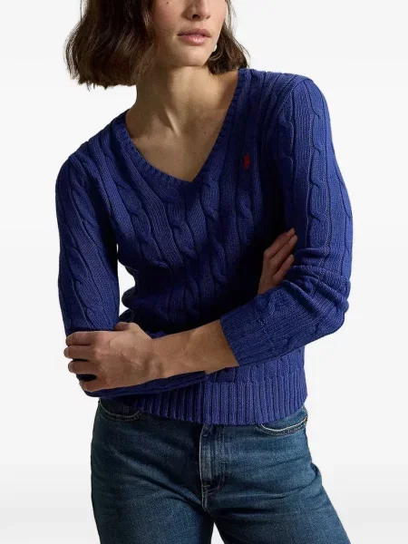 Gulerat tricou polo Polo Ralph Lauren cu decolteu în V fără mâneci maro